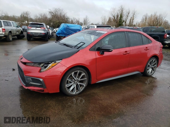 2021 Toyota Corolla XSE with VIN JTDT4MCE4MJ054997, listed as a Copart auction lot 44227115 with 108,823 mi miles and Salvage Title. Bid and sale history available at carsss.com. Image 1.
