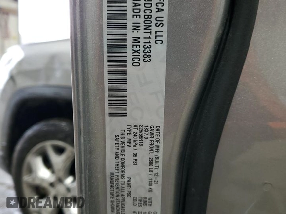 2022 Jeep Compass High Altitude with VIN 3C4NJDCB0NT113383, listed as a Copart auction lot 43369485 with Not Provided miles and Salvage Title. Bid and sale history available at carsss.com. Image 13.
