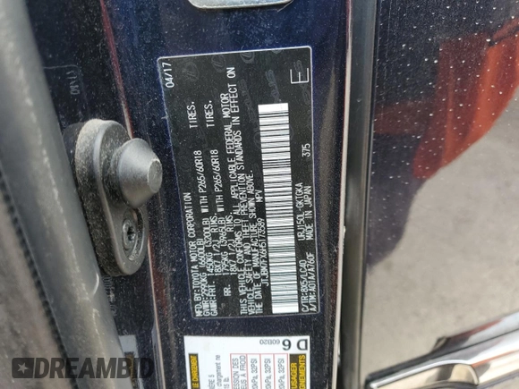 2017 Lexus GX 460 with VIN JTJBM7FX6H5173589, listed as a Copart auction lot 80101904 with 97,407 mi miles and Salvage Title. Bid and sale history available at DreamBid. Image 14.