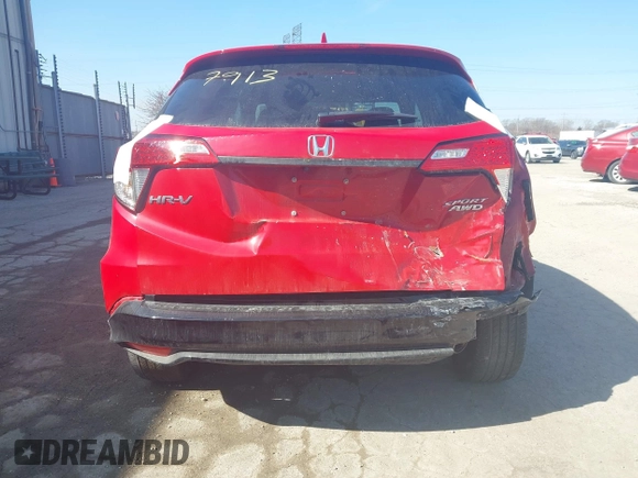 2022 Honda HR-V Sport with VIN 3CZRU6H12NM773532, listed as a IAAI auction lot 38747913 with 26,109 mi miles. Bid and sale history available at carsss.com. Image 16.