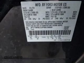2023 Ford Maverick XL z VIN 3FTTW8E33PRA18869, wystawiony jako IAAI lot #40997882 z przebiegiem 47 171 mil mil oraz . Historia ofert i sprzedaży dostępna na DreamBid. Obrazek 9.