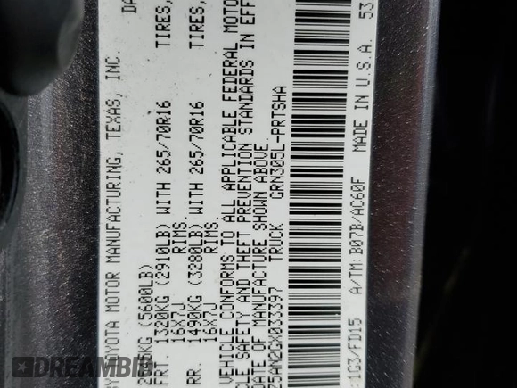 2016 Toyota Tacoma SR with VIN 5TFCZ5AN2GX033397, listed as a Copart auction lot 49826105 with 184,317 mi miles and Salvage Title. Bid and sale history available at carsss.com. Image 14.