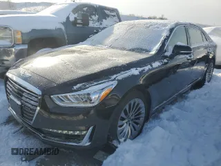 2017 Genesis G90 3.3T Premium with VIN KMHG34JA2HU032517, listed as a Copart auction lot 88543615 with 88,775 mi miles and Salvage Title. Bid and sale history available at carsss.com. Image 1.