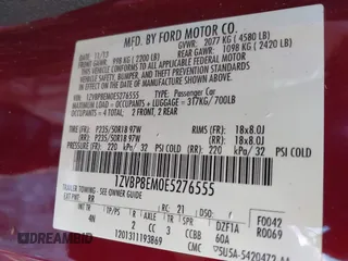 2014 Ford Mustang V6 with VIN 1ZVBP8EM0E5276555, listed as a IAAI auction lot 41995485 with 77,141 mi miles. Bid and sale history available at carsss.com. Image 9.