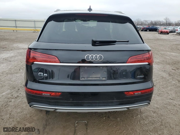 2023 Audi Q5 Premium with VIN WA1ABAFY7P2142288, listed as a Copart auction lot 43472395 with 23,227 mi miles and Salvage Title. Bid and sale history available at carsss.com. Image 6.