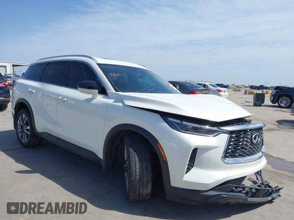2024 Infiniti QX60 Luxe with VIN 5N1DL1FR2RC354193, listed as a IAAI auction lot 41829558 with 7,748 mi miles and . Bid and sale history available at DreamBid. Image 1.