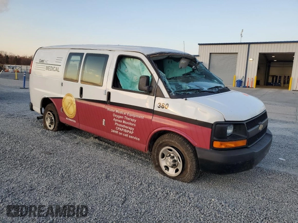 2016 Chevrolet Express Cargo with VIN 1GCWGAFF1G1124774, listed as a Copart auction lot 83574214 with 270,050 mi miles and Salvage title. Bid and sale history available at DreamBid. Image 4.