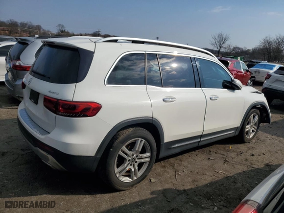 2020 Mercedes-Benz GLB with VIN W1N4M4HB0LW055545, listed as a Copart auction lot 43206885 with 62,641 mi miles and Salvage Title. Bid and sale history available at carsss.com. Image 3.