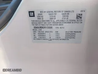 2015 GMC Terrain SLE with VIN 2GKALREK5F6139586, listed as a IAAI auction lot 41137332 with 162,829 mi miles. Bid and sale history available at carsss.com. Image 9.
