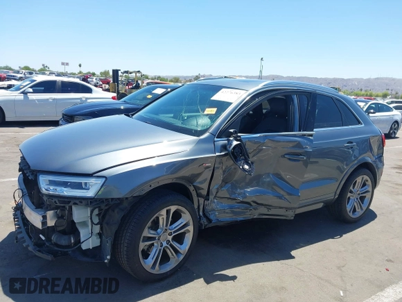 2017 Audi Q3 with VIN WA1FCCFS0HR003509, listed as a IAAI auction lot 42276383 with 44,061 mi miles and . Bid and sale history available at DreamBid. Image 2.