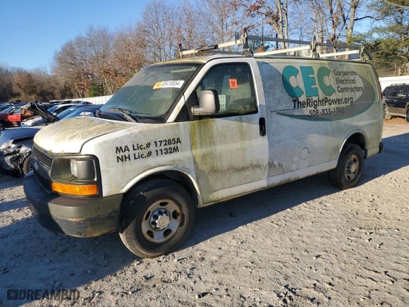 2011 Chevrolet Express Cargo Van with VIN 1GCWGFCA1B1107309, listed as a Copart auction lot 83418554 with 0 mi miles and Clean Title. Bid and sale history available at carsss.com. Image 1.