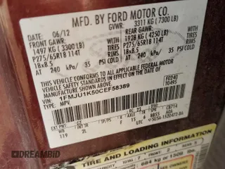 2012 Ford Expedition Limited with VIN 1FMJU1K50CEF58389, listed as a Copart auction lot 43216355 with 228,766 mi miles and Clean Title. Bid and sale history available at DreamBid. Image 13.