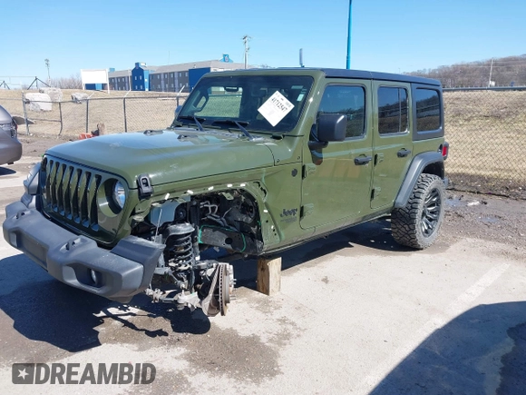 2021 Jeep Wrangler Unlimited Sport S with VIN 1C4HJXDG2MW814413, listed as a IAAI auction lot 41712547 with 11,913 mi miles. Bid and sale history available at carsss.com. Image 20.