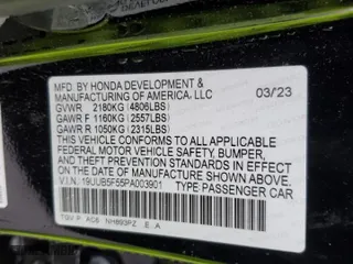 2023 Acura TLX w/A-Spec Package with VIN 19UUB5F55PA003901, listed as a Copart auction lot 48999125 with 17,077 mi miles and Salvage Title. Bid and sale history available at carsss.com. Image 13.