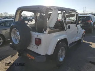 2002 Jeep Wrangler Sahara with VIN 1J4FA59S42P707938, listed as a Copart auction lot 81139774 with 168,338 mi miles and Salvage Title. Bid and sale history available at carsss.com. Image 3.