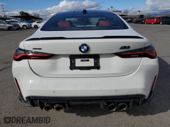 2024 BMW M4 Competition xDrive with VIN WBS43AZ00RCP40783, listed as a Copart auction lot 45813225 with 8,095 mi miles and Salvage Title. Bid and sale history available at carsss.com. Image 6.
