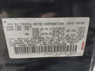 2000 Toyota RAV4 with VIN JT3GP10V9Y7066288, listed as a IAAI auction lot 42485170 with 213,973 mi miles and . Bid and sale history available at DreamBid. Image 9.