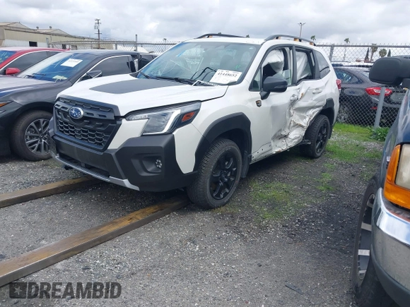 2023 Subaru Forester Wilderness with VIN JF2SKAMC7PH464218, listed as a IAAI auction lot 41448652 with 8,827 mi miles. Bid and sale history available at carsss.com. Image 2.
