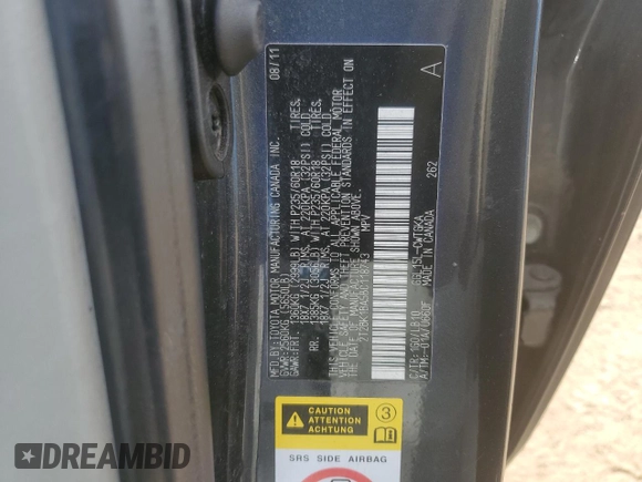 2011 Lexus RX 350 with VIN 2T2BK1BA5BC118743, listed as a Copart auction lot 56756535 with 196,515 mi miles and Clean Title. Bid and sale history available at DreamBid. Image 13.