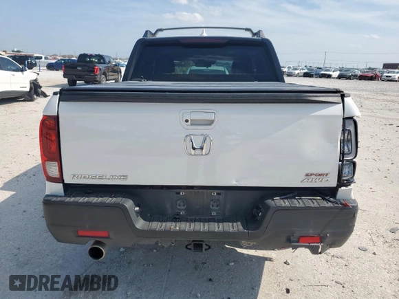 2021 Honda Ridgeline Sport with VIN 5FPYK3F13MB002628, listed as a Copart auction lot 59180075 with 79,454 mi miles and Salvage title. Bid and sale history available at DreamBid. Image 6.