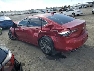2021 Acura TLX w/Advance Package with VIN 19UUB5F61MA009716, listed as a Copart auction lot 76592364 with 0 mi miles and Salvage Title. Bid and sale history available at carsss.com. Image 2.