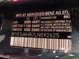 2020 Mercedes-Benz CLA with VIN W1K5J4HB7LN092625, listed as a IAAI auction lot 41193703 with 40,135 mi miles. Bid and sale history available at carsss.com. Image 9.