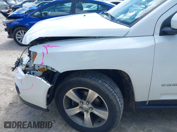 2017 Jeep Compass High Altitude with VIN 1C4NJDEB4HD176025, listed as a IAAI auction lot 42129709 with 135,812 mi miles. Bid and sale history available at carsss.com. Image 18.