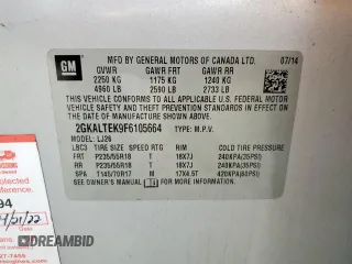 2015 GMC Terrain SLT с VIN 2GKALTEK9F6105664, выставлен на аукционе Copart как лот 52915395 с пробегом 137 219 миль миль и Списание • Salvage title. История ставок и продаж доступна на DreamBid. Изображение 13.