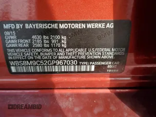 2016 BMW M3 with VIN WBS8M9C52GP967030, listed as a Copart auction lot 57950385 with 77,885 mi miles and Salvage title. Bid and sale history available at DreamBid. Image 12.