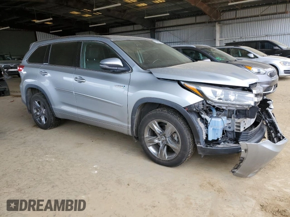 2017 Toyota Highlander Hybrid Limited with VIN 5TDDGRFH5HS024091, listed as a Copart auction lot 50240225 with 97,409 mi miles and Salvage title. Bid and sale history available at DreamBid. Image 4.