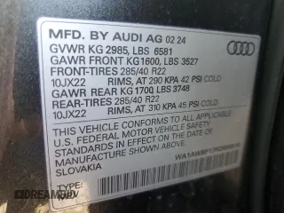 2024 Audi SQ8 Premium Plus with VIN WA1AWBF17RD008918, listed as a Copart auction lot 51642285 with 14,211 mi miles and Salvage Title. Bid and sale history available at DreamBid. Image 13.