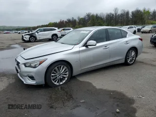 2018 Infiniti Q50 Luxe z VIN JN1EV7AR9JM430748, wystawiony jako Copart lot #57272735 z przebiegiem 84 118 mil mil oraz Czysty tytuł • Clean title. Historia ofert i sprzedaży dostępna na DreamBid. Obrazek 1.