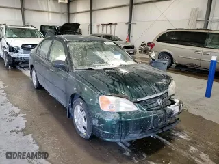 2001 Honda Civic LX with VIN 2HGES15581H502828, listed as a Copart auction lot 45672155 with 166,046 mi miles and Salvage Title. Bid and sale history available at carsss.com. Image 10.