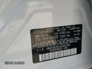 2014 Hyundai Azera with VIN KMHFG4JG1EA385784, listed as a Copart auction lot 49060695 with 168,953 mi miles and Salvage title. Bid and sale history available at DreamBid. Image 13.