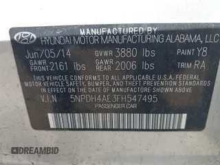 2015 Hyundai Elantra SE с VIN 5NPDH4AE3FH547495, выставлен на аукционе IAAI как лот 41796791 с пробегом 24 035 миль миль и . История ставок и продаж доступна на DreamBid. Изображение 9.