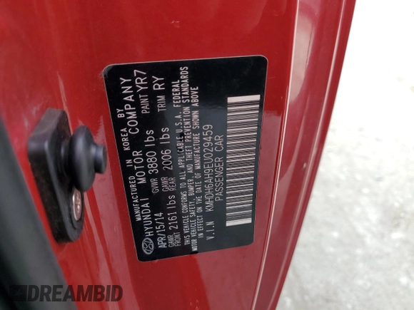 2014 Hyundai Elantra Coupe with VIN KMHDH6AH9EU029459, listed as a Copart auction lot 85429784 with 158,294 mi miles and Clean Title. Bid and sale history available at carsss.com. Image 12.