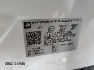 2024 Chevrolet Equinox LS with VIN 3GNAXSEG5RL255543, listed as a Copart auction lot 59809895 with 13,377 mi miles and Salvage title. Bid and sale history available at DreamBid. Image 13.