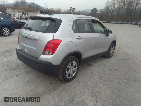 2016 Chevrolet Trax LS with VIN 3GNCJKSB1GL254664, listed as a IAAI auction lot 41196076 with 153,205 mi miles. Bid and sale history available at carsss.com. Image 4.