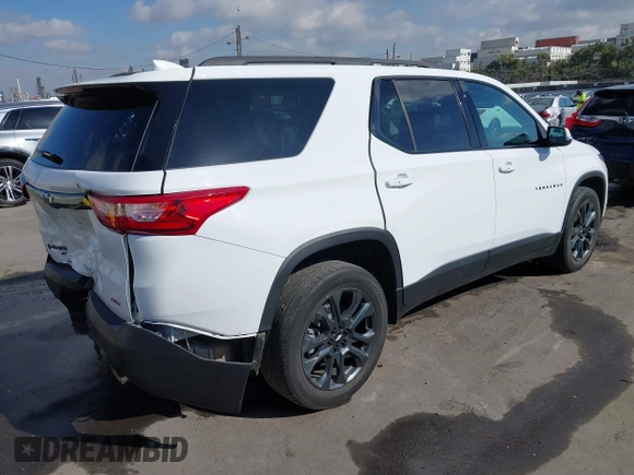 2021 Chevrolet Traverse RS z VIN 1GNEVJKW0MJ266088, wystawiony jako IAAI lot #41504928 z przebiegiem 57 966 mil mil oraz . Historia ofert i sprzedaży dostępna na DreamBid. Obrazek 4.