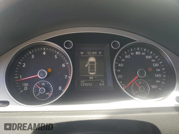2012 Volkswagen CC Sport with VIN WVWMP7AN1CE550315, listed as a Copart auction lot 57363225 with 131,512 mi miles and Salvage title. Bid and sale history available at DreamBid. Image 9.