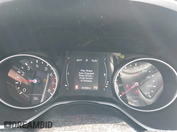 2019 Jeep Compass Latitude with VIN 3C4NJDBB2KT787029, listed as a IAAI auction lot 41704303 with 45,492 mi miles. Bid and sale history available at carsss.com. Image 7.