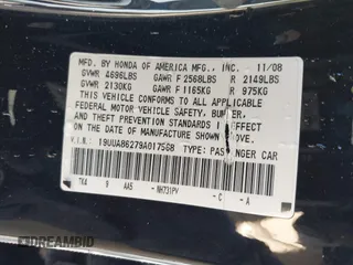 2009 Acura TL z VIN 19UUA86279A017568, wystawiony jako IAAI lot #41975176 z przebiegiem 171 865 mil mil oraz . Historia ofert i sprzedaży dostępna na DreamBid. Obrazek 9.