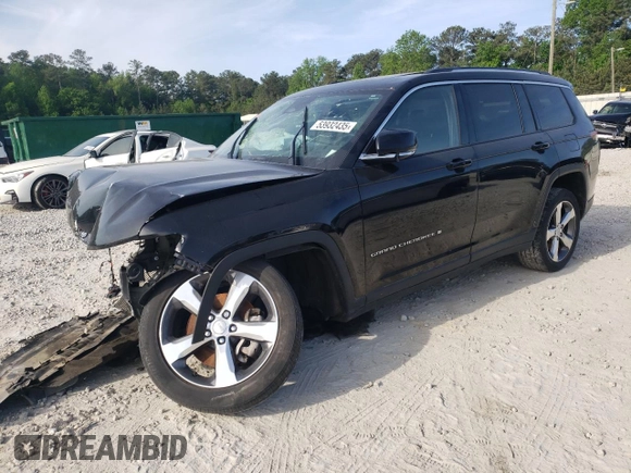 2021 Jeep Grand Cherokee Limited z VIN 1C4RJJBG5M8135874, wystawiony jako Copart lot #53932435 z przebiegiem Nie podano mil oraz Szkoda całkowita • Salvage title. Historia ofert i sprzedaży dostępna na DreamBid. Obrazek 1.