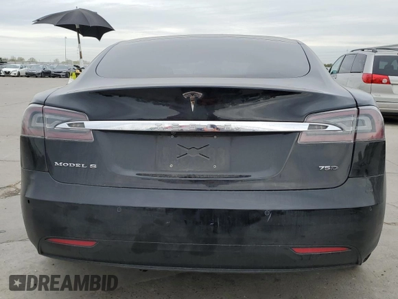 2018 Tesla Model S 75D with VIN 5YJSA1E29JF293521, listed as a Copart auction lot 50104625 with 93,428 mi miles and Salvage Title. Bid and sale history available at DreamBid. Image 6.