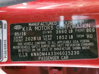 2017 Kia Rio LX z VIN KNADM4A33H6025230, wystawiony jako Copart lot #56560265 z przebiegiem Nie podano mil oraz Tytuł czysty. Historia ofert i sprzedaży dostępna na DreamBid. Obrazek 12.