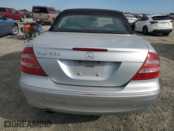 2005 Mercedes-Benz CLK 320 with VIN WDBTK65G65T052026, listed as a Copart auction lot 52526945 with 188,859 mi miles and Salvage Title. Bid and sale history available at DreamBid. Image 6.