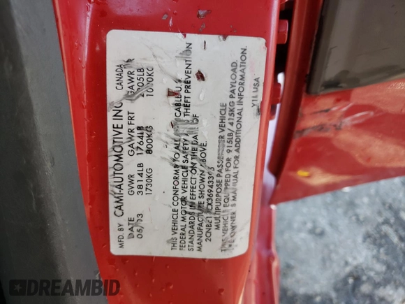 2003 Chevrolet Tracker with VIN 2CNBE13CX36943395, listed as a Copart auction lot 70964574 with 118,975 mi miles and Salvage title. Bid and sale history available at DreamBid. Image 15.