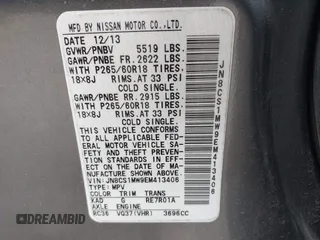 2014 Infiniti QX70 with VIN JN8CS1MW9EM413406, listed as a IAAI auction lot 40269302 with 123,957 mi miles and . Bid and sale history available at DreamBid. Image 9.
