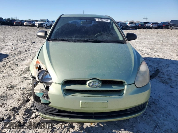 2008 Hyundai Accent GS with VIN KMHCM36C48U070038, listed as a Copart auction lot 83967774 with 137,324 mi miles and Salvage Title. Bid and sale history available at carsss.com. Image 5.