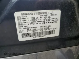 2008 Infiniti G35 x z VIN JNKBV61F68M269560, wystawiony jako Copart lot #58582675 z przebiegiem Nie podano mil oraz Czysty tytuł • Clean title. Historia ofert i sprzedaży dostępna na DreamBid. Obrazek 12.